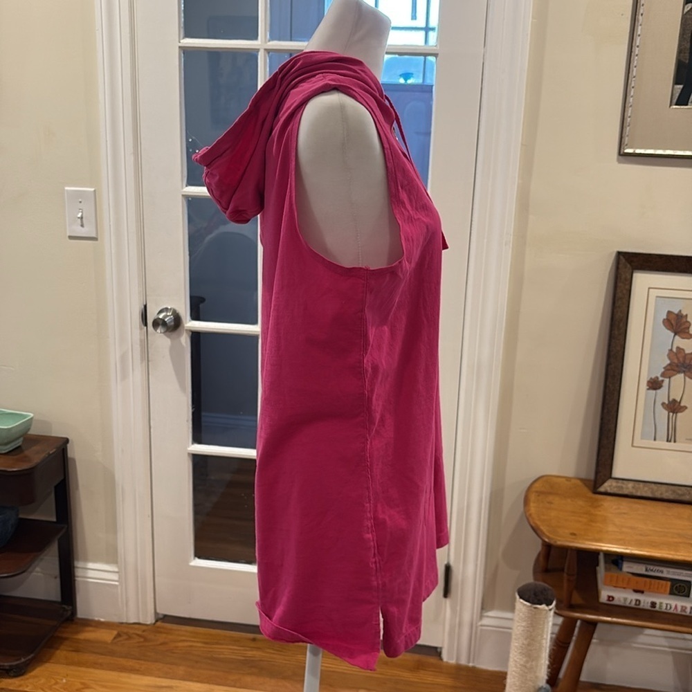 Croft & Barrow Pink Sleeveless Hooded cover-up - Picture 6 of 9